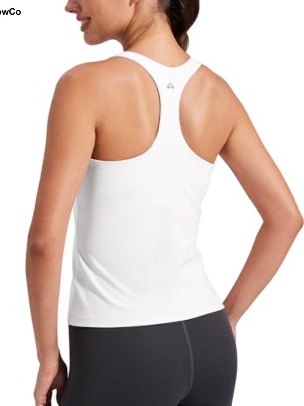 Women's Longline Sports Bra Tank Top with Built-in Bra Racerback